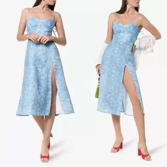 Reformation Nebraska Strappy Linen Midi Dress - Picture 3 of 11